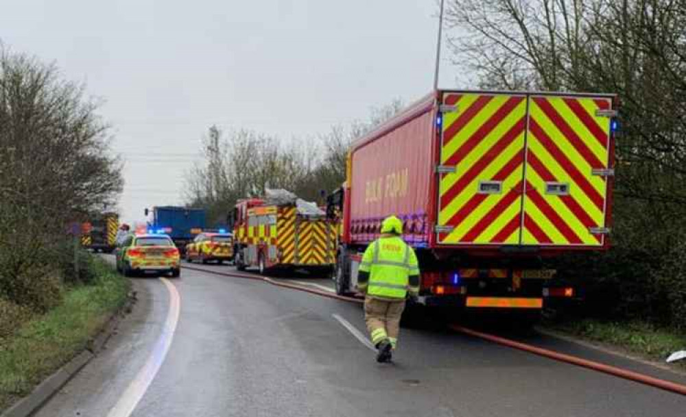 A12 closed due to oil tanker fire between junction 17 and Maldon