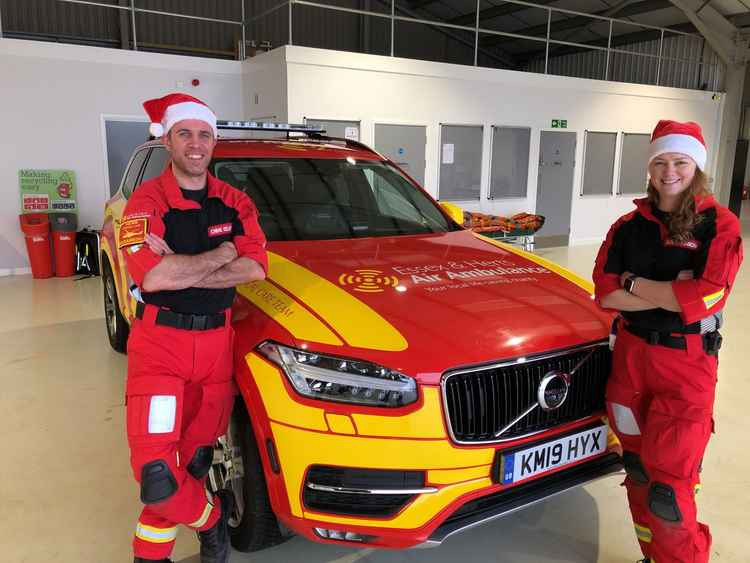 Air ambulance critical care paramedics Chris Keeliher and Lou Rosson