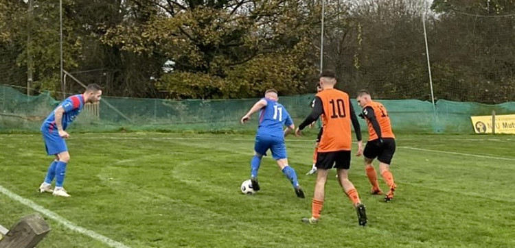 Action from Ashby Ivanhoe's win over Nuneaton Griff. Photo: Ashby Ivanhoe FC
