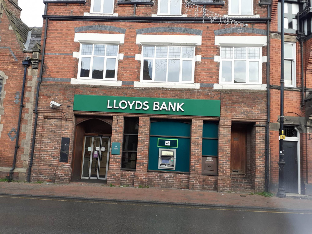 Sandbach's Lloyds Bank closed today (Monday).