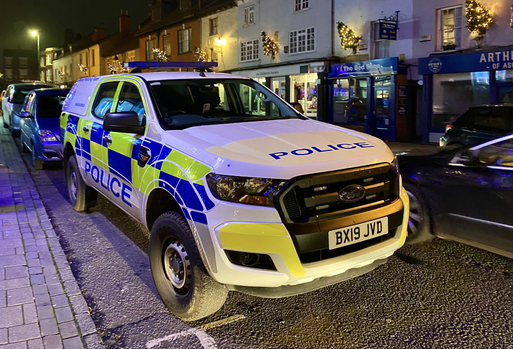 There was a heavy police presence in Market Street on Friday evening. Photo: Ashby Nub News