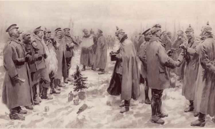 An artist's impression of the Christmas Truce