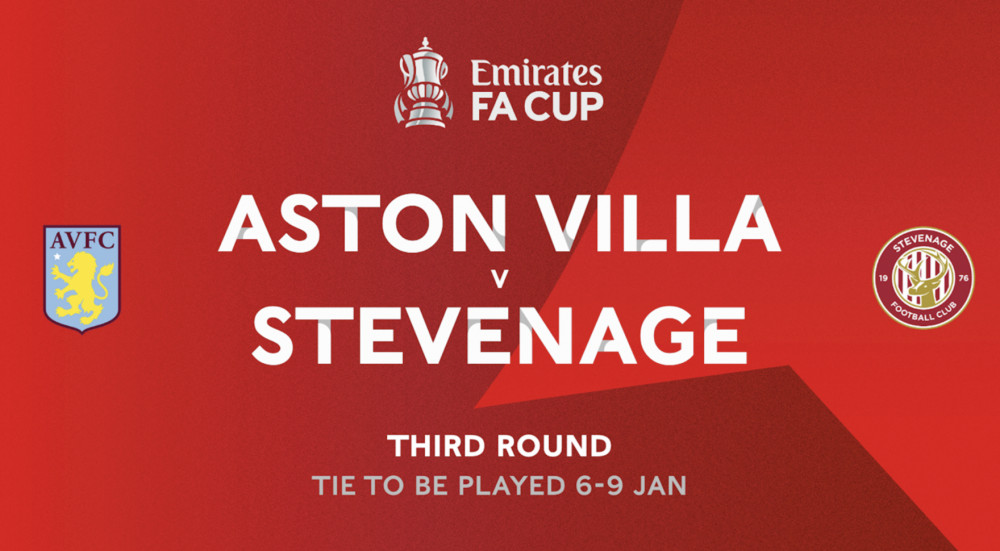 Stevenage's FA Cup Third Round tie against Aston Villa has been moved. CREDIT: The FA