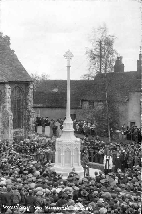 The unveiling of Maldon's war memorial