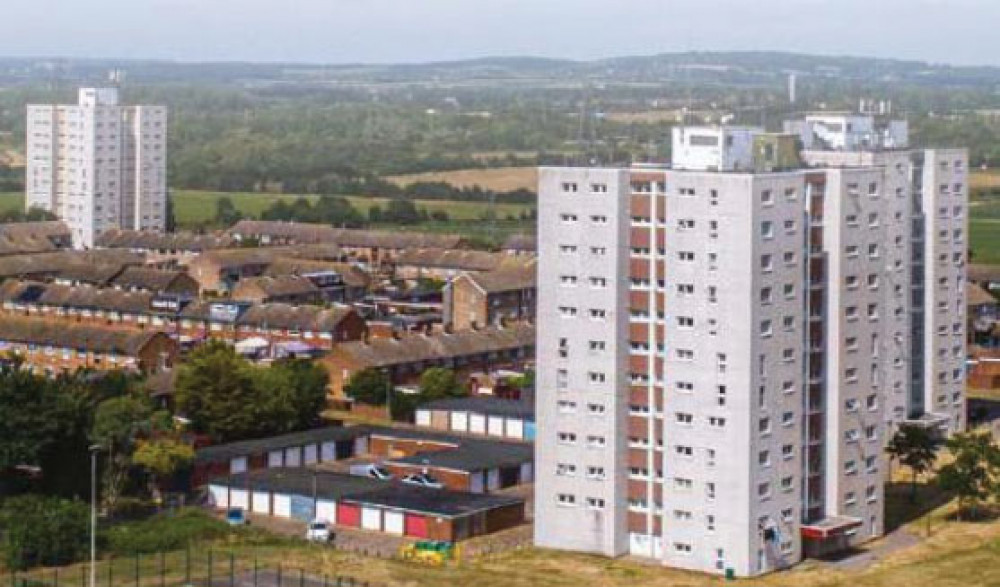 The three Blackshots tower blocks. 