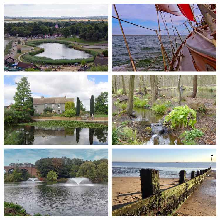 Photos from left to right from top to bottom: January: Maldon Promenade by Dave Dove, February: Off Mersea by Phil Page, March: Hyde Hall by Christine Stringer, April: Captains Wood by Heather Stephens, May: Central Park, Chelmsford by Brian Harris, June: