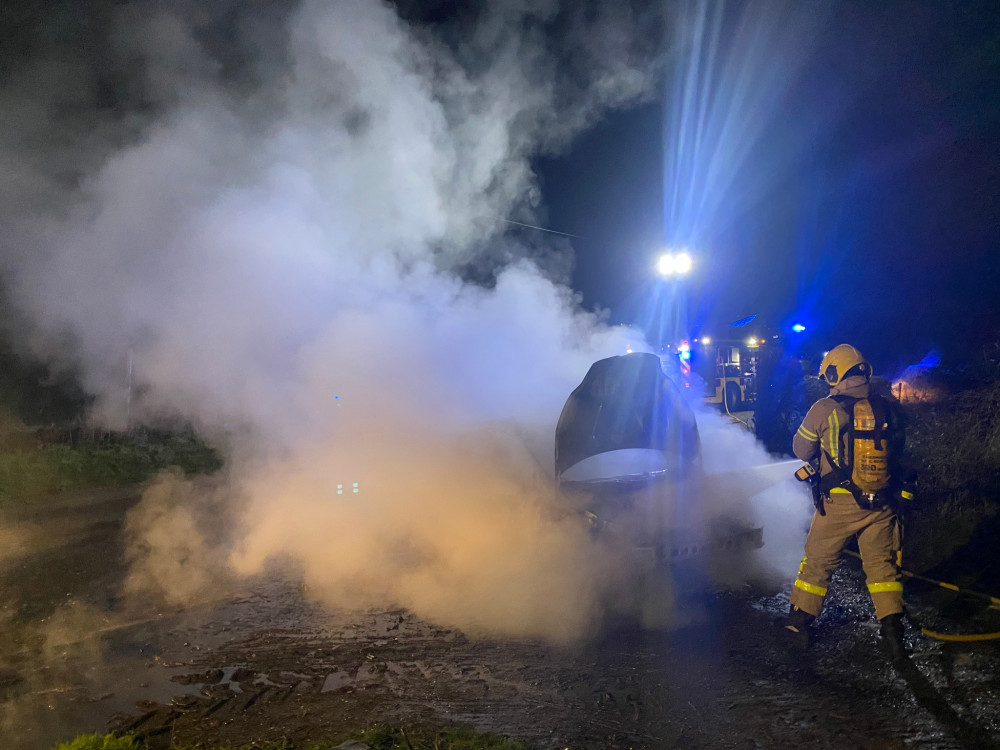 Vehicle on fire in Church Lawton (Photo: Cheshire Fire & Rescue Service)