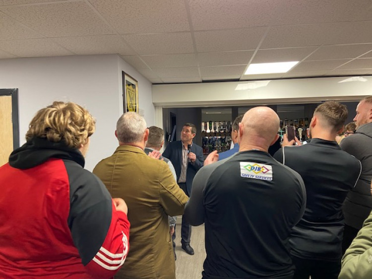 There was an impressive turnout at the RM Stadium last night (Thursday 8 December) as Hucknall Town’s brand new ground was officially opened. Photo Credit: Tom Surgay.