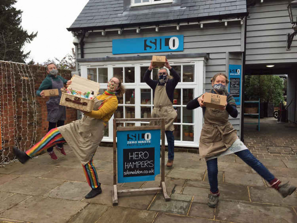 Silo staff John, Pippa, George and Lucie are ready to pack and deliver Hero Hampers to help those  who are helping us.