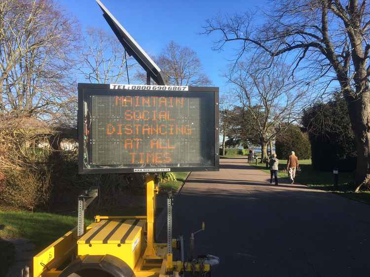 The new signs are placed at different locations at Maldon Prom: this one near the Museum in the Park