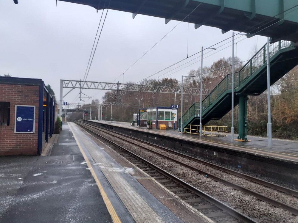 Empty platforms at Sandbach station as the rail strike crippled the network today.  