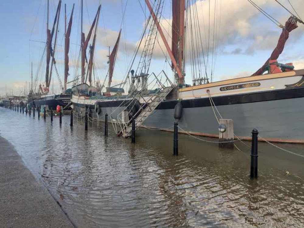 Thames sailing barges at Hythe Quay