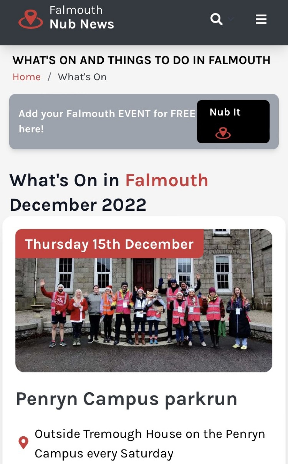 Share your events in Falmouth for free on our What's On page. 