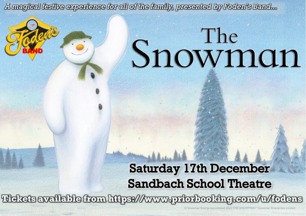 Raymond Briggs' famous The Snowman comes to life in Sandbach tomorrow thanks to Foden's Band 