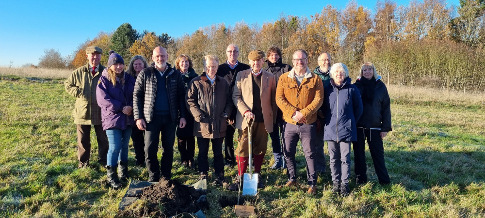 Two new woodlands, one of which is on the doorstep of Hucknall, have been awarded Platinum Woods status by The Woodland Trust. Pictured: Councillors, Lord Lieutenant and other stakeholders at tree planting event. Photo courtesy of Nottinghamshire County Council.