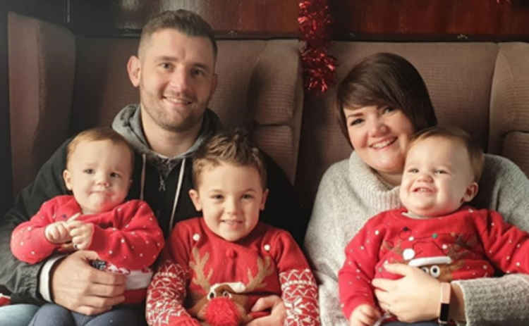 PC Ewan Smith with his family