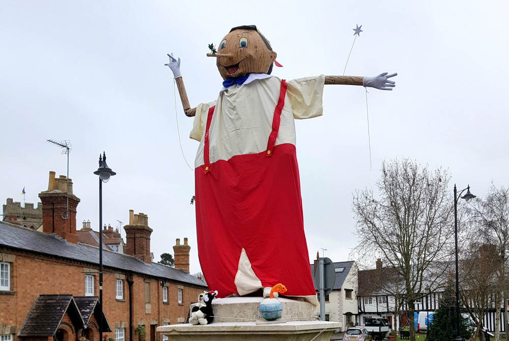 The 15ft-high memorial to Lord John Scott, who died in 1860, is a Christmas target for jokers in Dunchurch (image via SWNS)