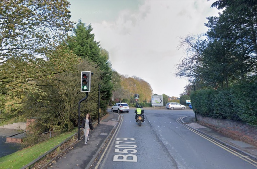 Station Road in Elworth, Sandbach, near Sandbach station. 