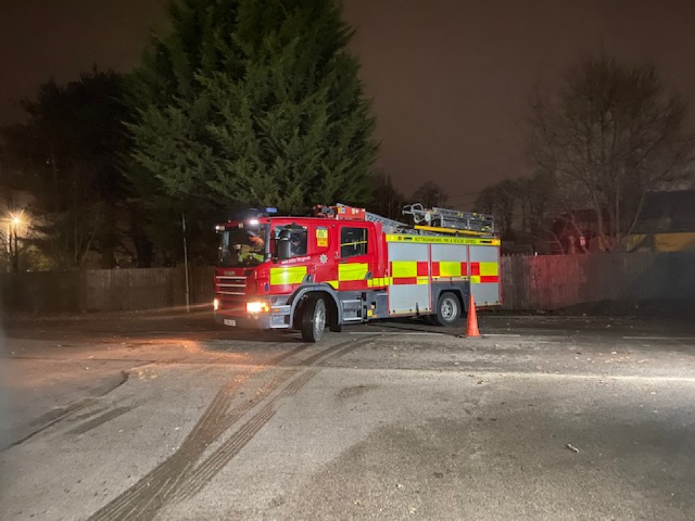 Hucknall's firefighters visited the town’s 1803 RAF Air Cadet Squadron on Monday night (12 December) to pick up their contributions to the foodbank collection. Photo Credit: Tom Surgay.