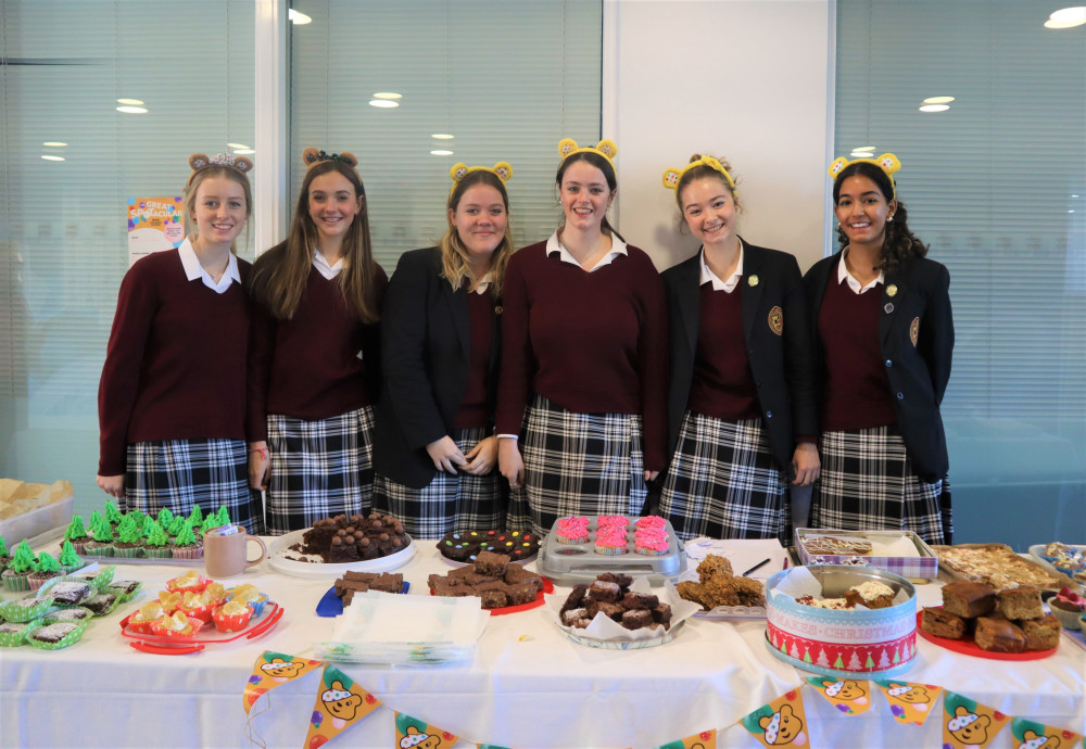 Oakham School pupils hosting a bake sale (image courtesy of Oakham School).