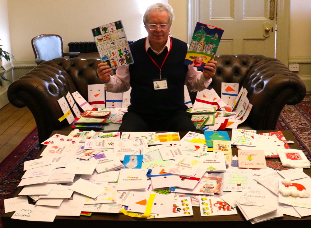  Philip Welch collecting the cards from the Cathedral School distribution to local care homes 