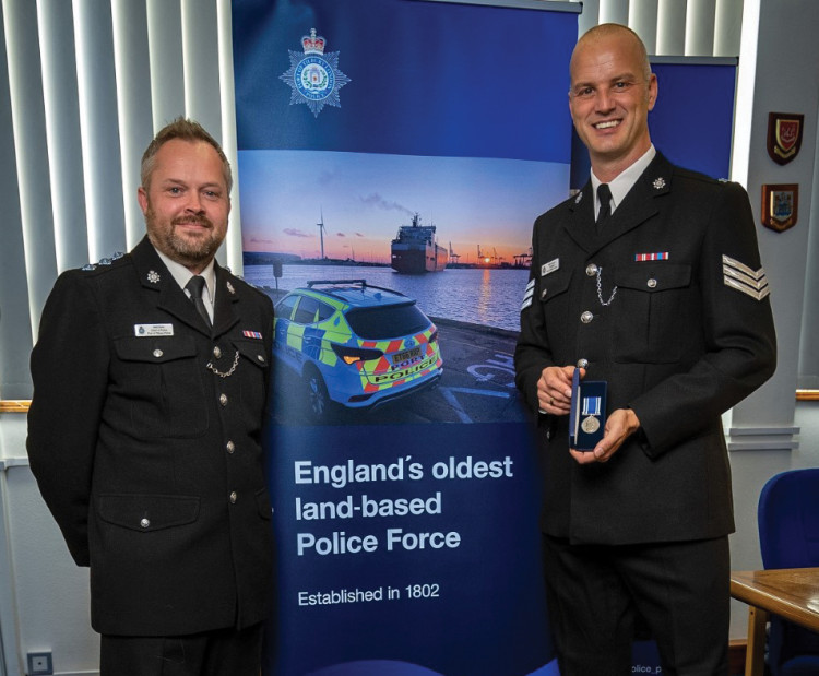 Matt Bass. Port Chief of Police (left) and Sergeant Nigel Morgan.