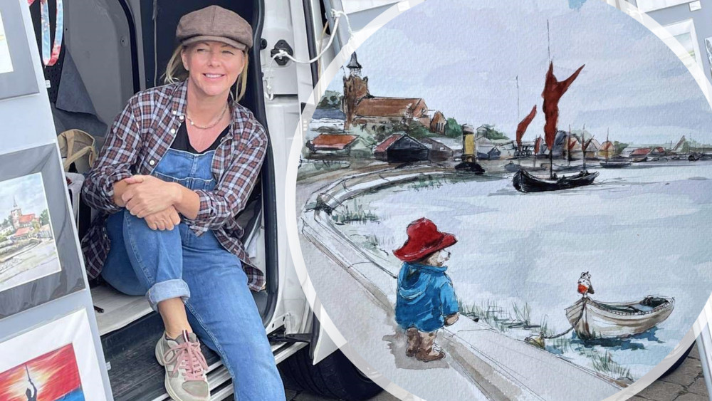 The Maldon-based artist can often be spotted in Promenade Park in her makeshift art studio, a white Volkswagen Transporter. (Images: Charlie Moore)