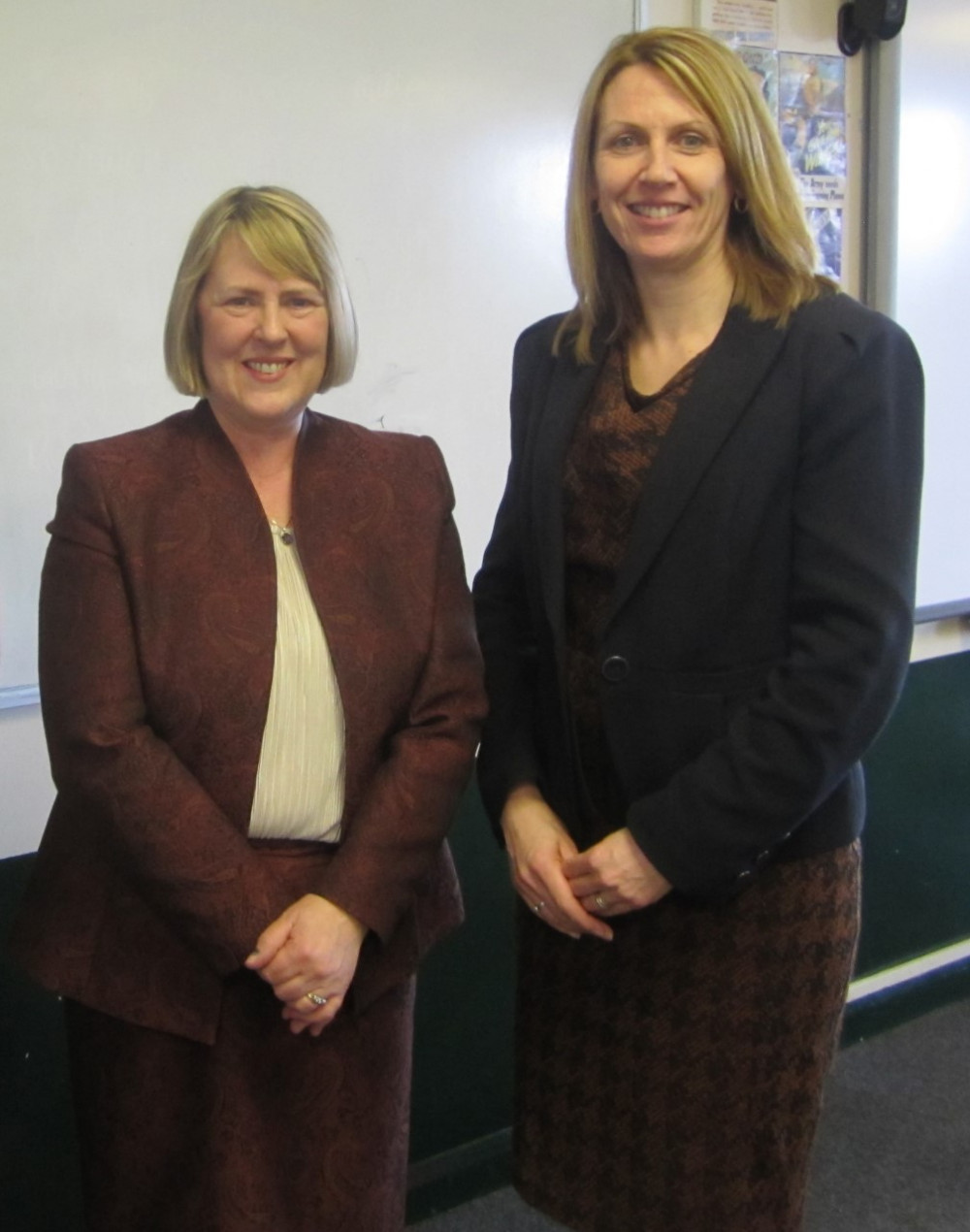 Congleton MP, Fiona Bruce, and Sandbach School headteacher, Sarah Burns.  