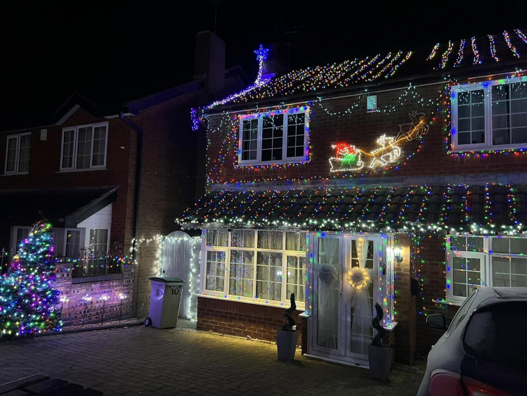The Collett family’s fabulous Christmas lights display at 10 Bromsberrow Way won the competition with a whopping 411 votes (Sarah Garner).