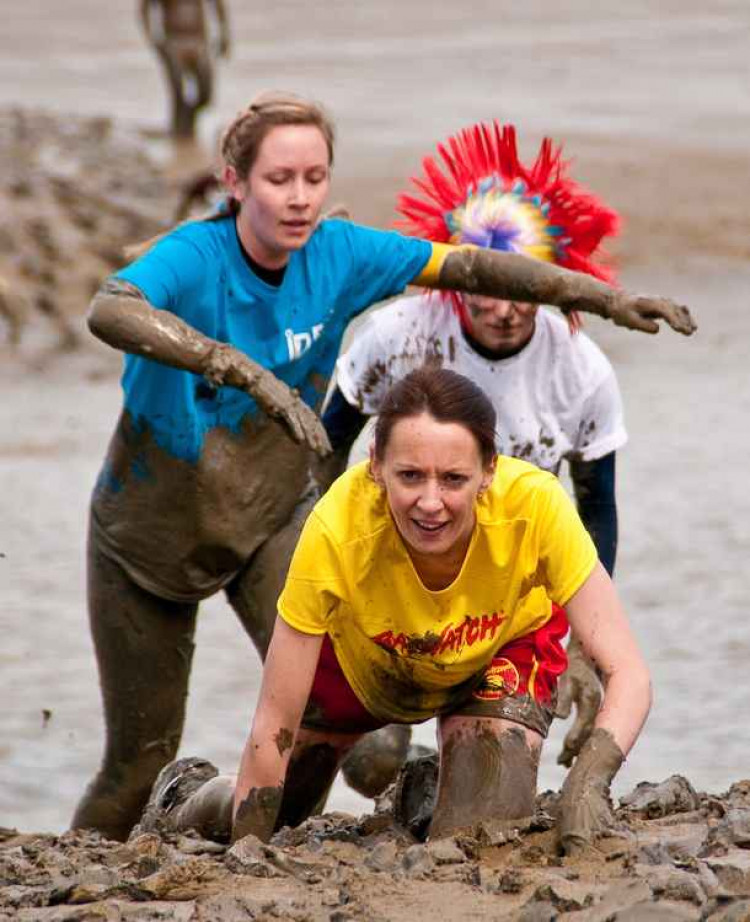 Entrants enjoying Maldon's famous Mud Race