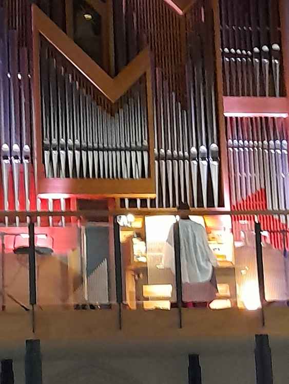 The beautiful new organ at the church, pictured at Christmas.