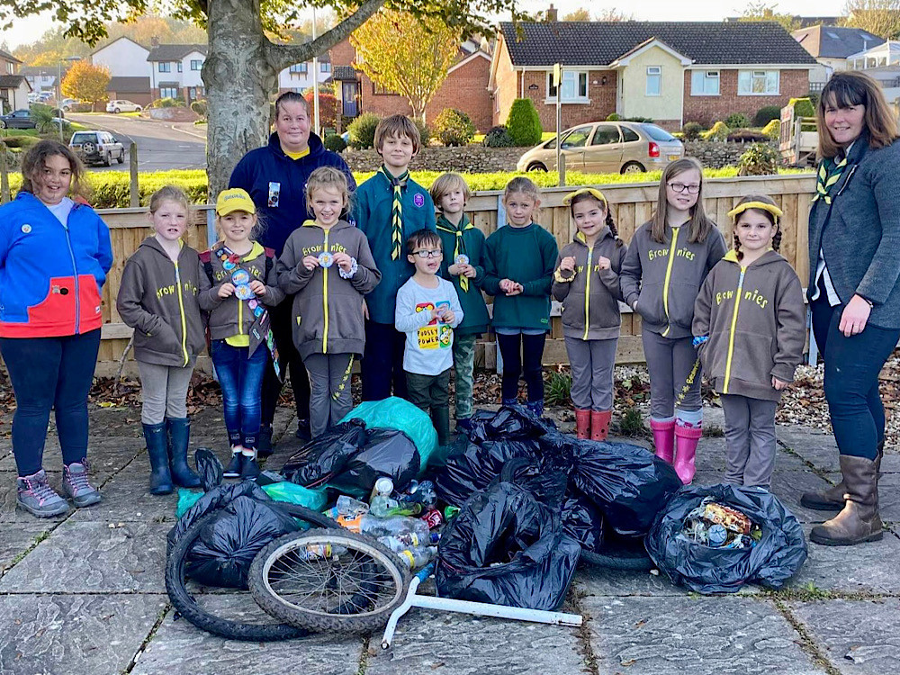 Brownies, Cubs and Scouts from Colyton took part in the litter pick