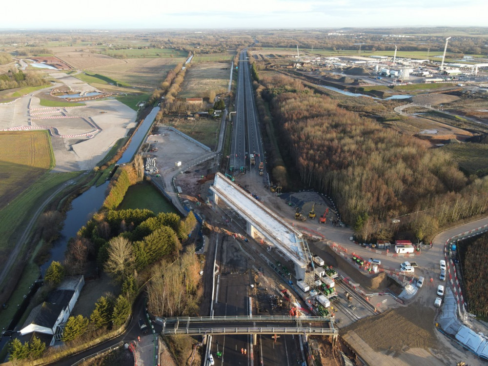 HS2 Ltd believe the 165 metre 'box slide' carried out by their contractors is the longest of its kind to be achieved anywhere in the world (Image via HS2)