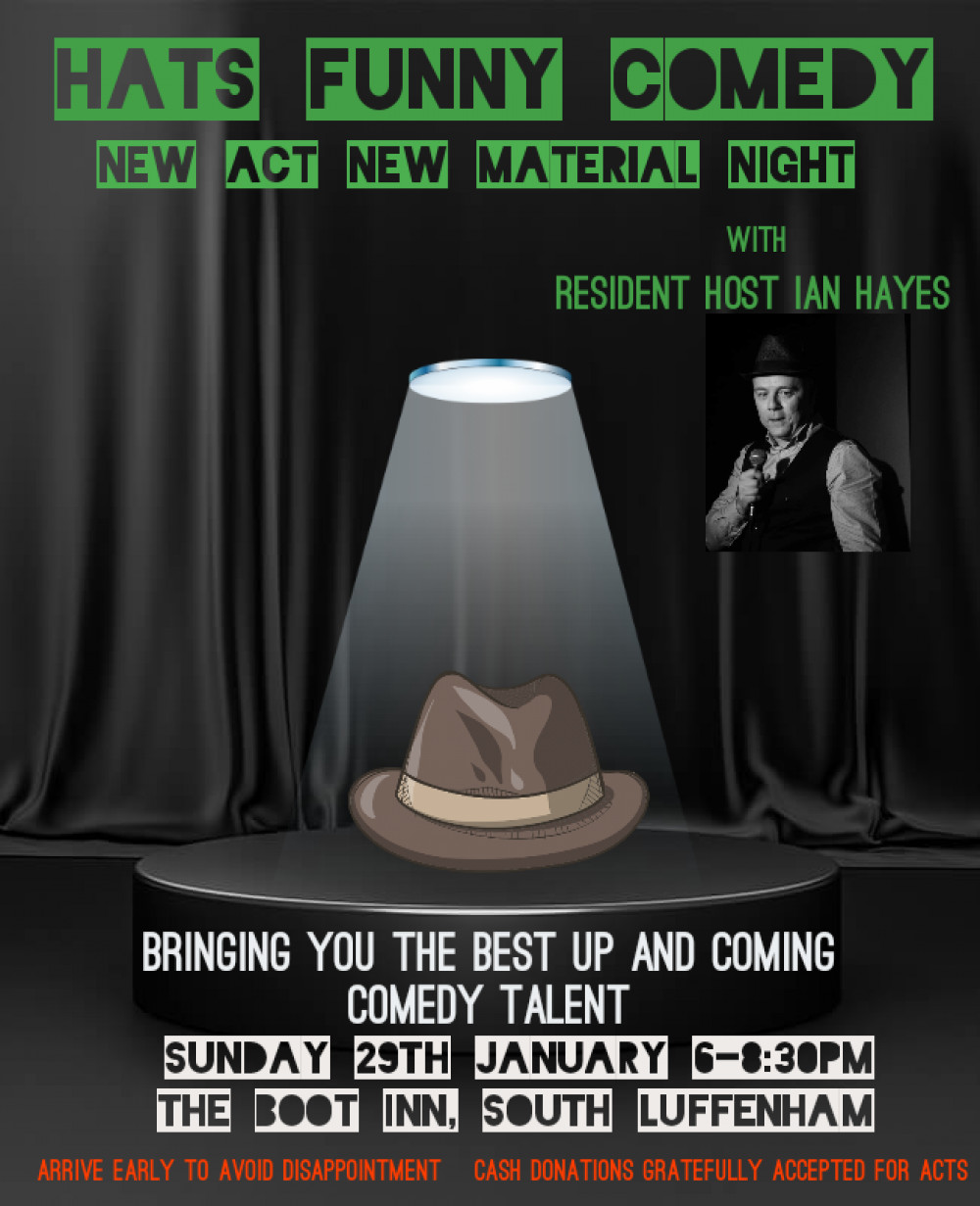 Hats new act, new material comedy night at The Boot | Comedy | News | Oakham Nub News Hats new act, new material comedy night at The Boot | Comedy | News | Oakham Nub News