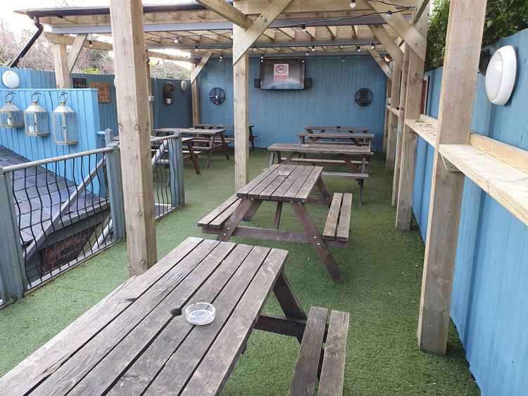 The Cholmondeley Arms beer garden!