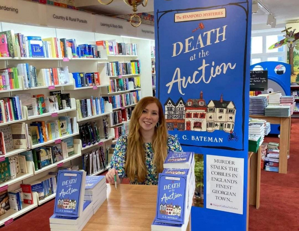 Emily Bateman signing copies of her new release in Stamford in November 2022.