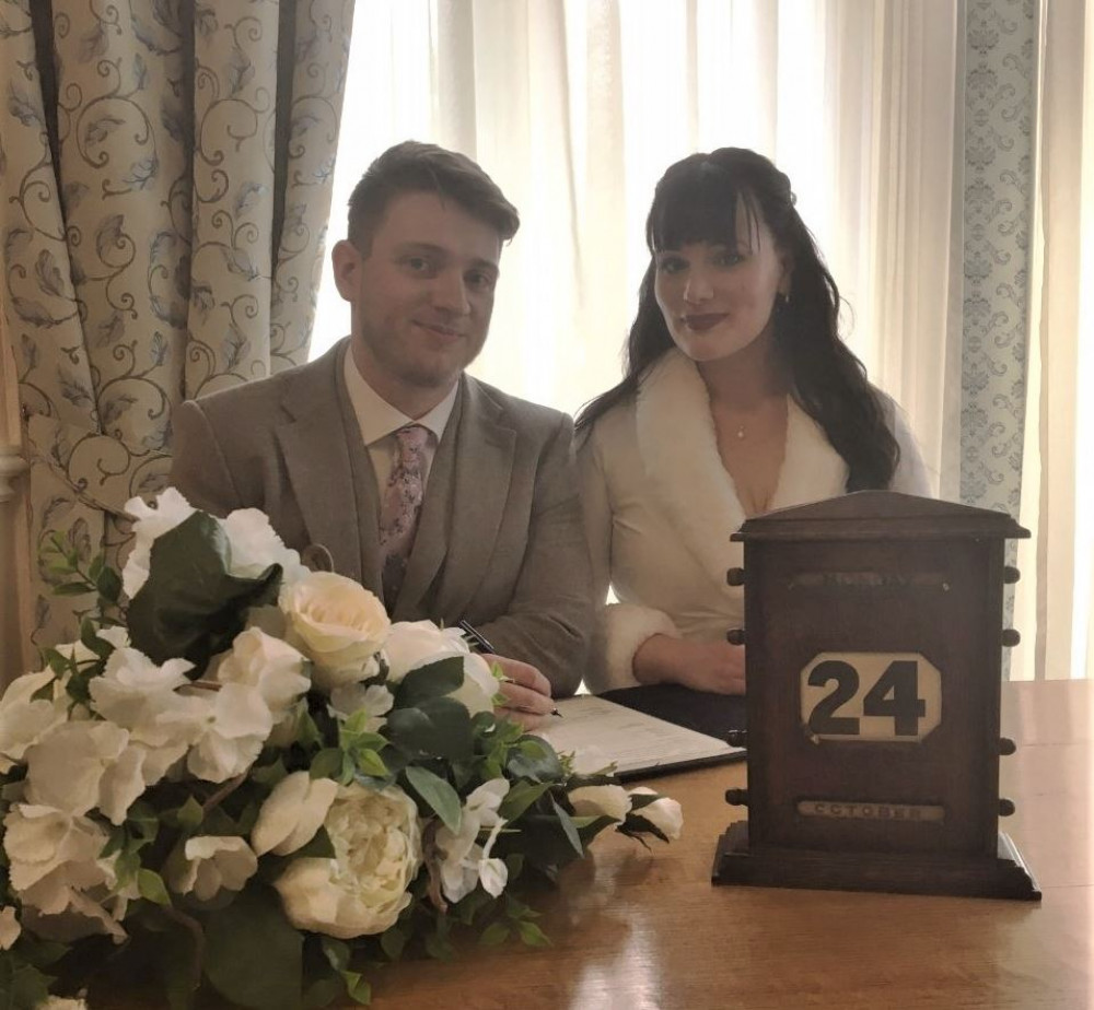 The 1930's oak perpetual calendar, which has been a part of the ceremony room furniture at the Warwick venue for as long as staff can remember (image via Warwickshire County Council)