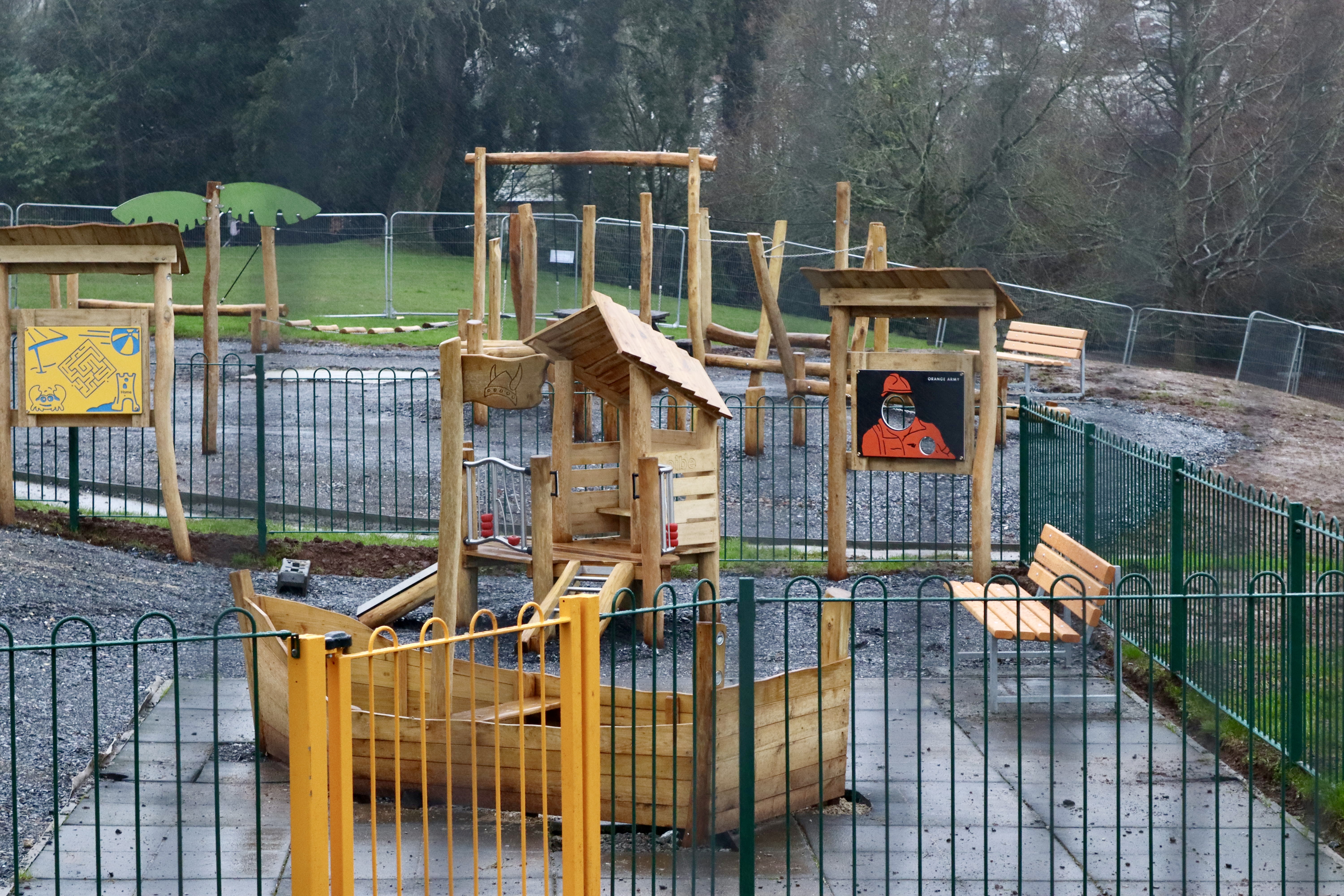 Manor Gardens play park construction in progress, Dawlish (Nub News/ Will Goddard)