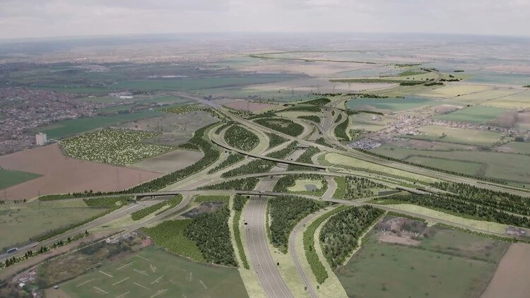 The planned new A13/Orsett Cock junction. 