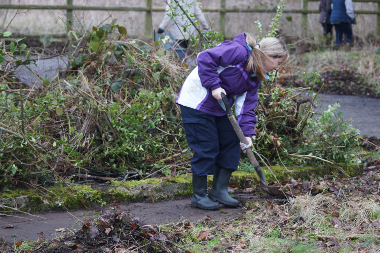Trustee Sarah helped to cut back the overgrown land (Tom Lampard).