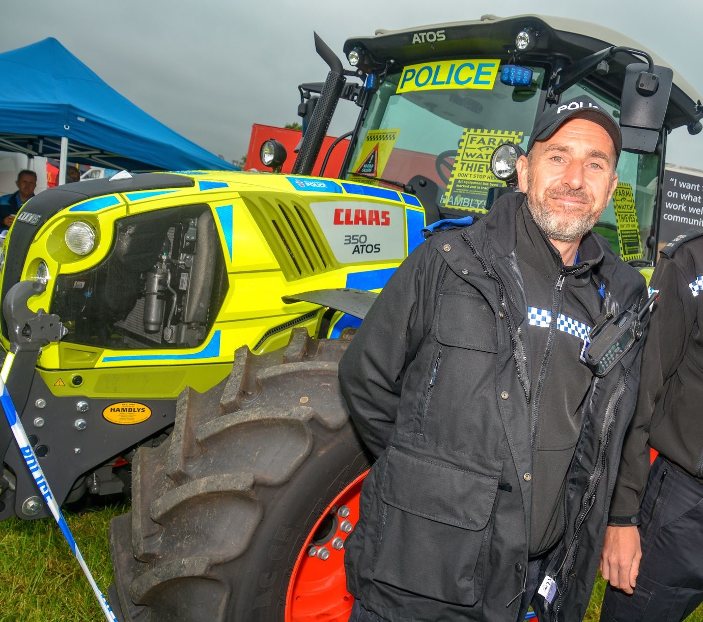 Darren with Devon and Cornwall's police tractor (Credit: Devon and Cornwall Police)