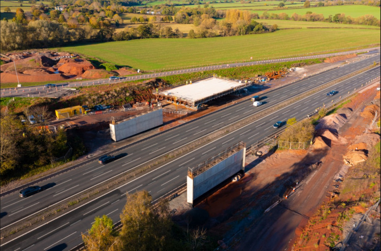 Warwickshire County Council had initially announced that the bridge deck would be moved into place in December but this was pushed back to January (image via Warwickshire County Council)