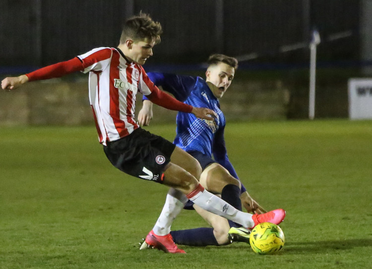 Romeo Beckham made his Brentford B debut in their 3-2 win against Erith and Belvedere. Photo: Martin Addison.