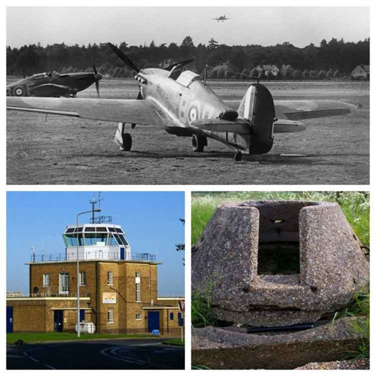 Hurricanes at Debden, perimeter defences at Hornchurch, and the control tower at North Weald