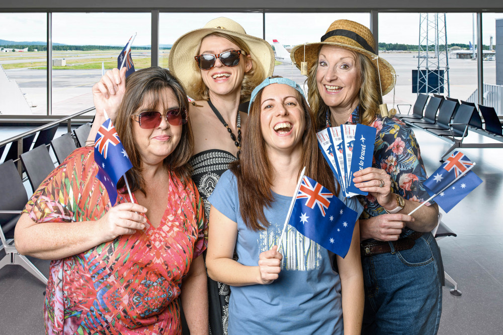 The lasses from Hull are all set for their adventures Down Under (From left: Caroline McCluskey, Eleanor Lake, Emma Ritson & Kathy Buckingham-Underhill)