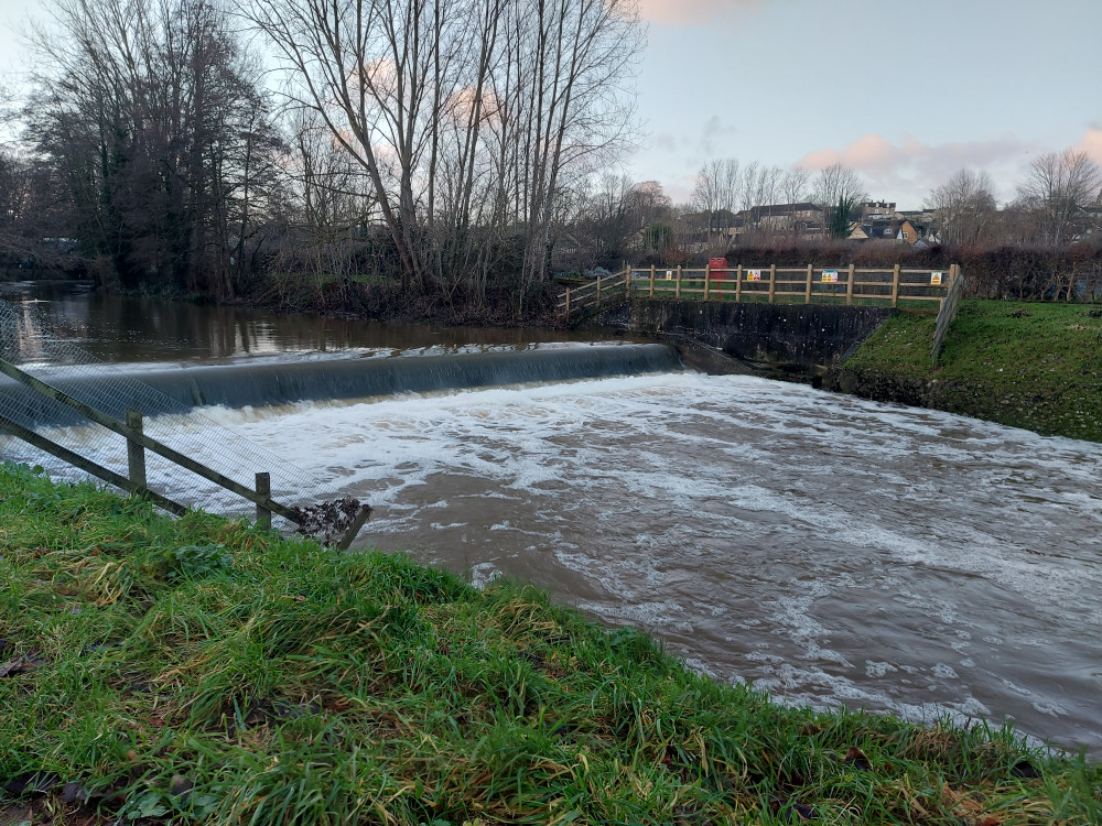 In Frome today the weir is full January 13