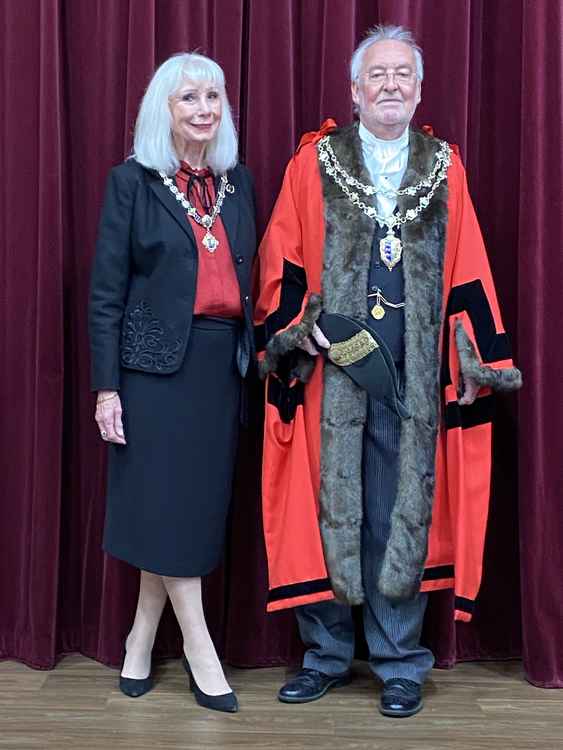 The new Town Mayor with Mayoress Sharon Ogg