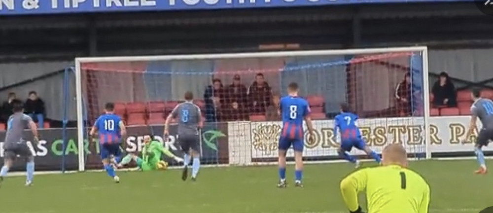 Danny Sambridge saves the penalty