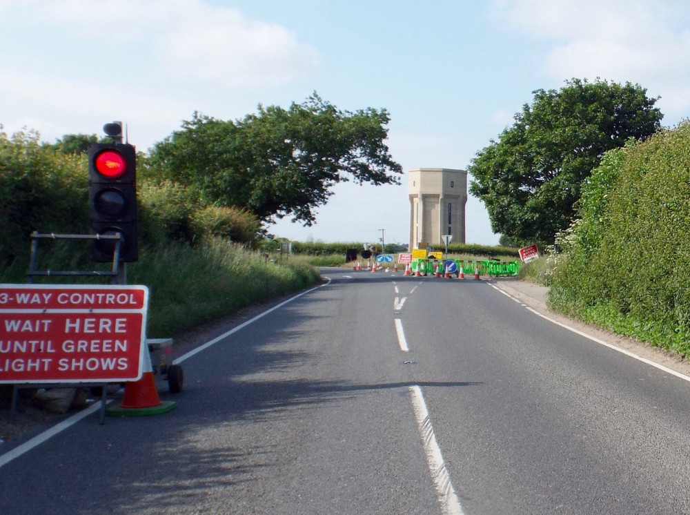 Road works warning