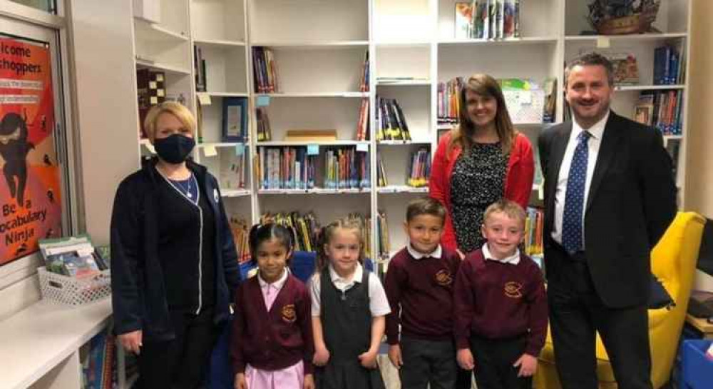 Rhiain Oakley (left) at All Saints School Library, Maldon